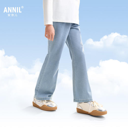 女童全腰牛仔单裤秋季新款安奈儿童装EG536505 商品图1