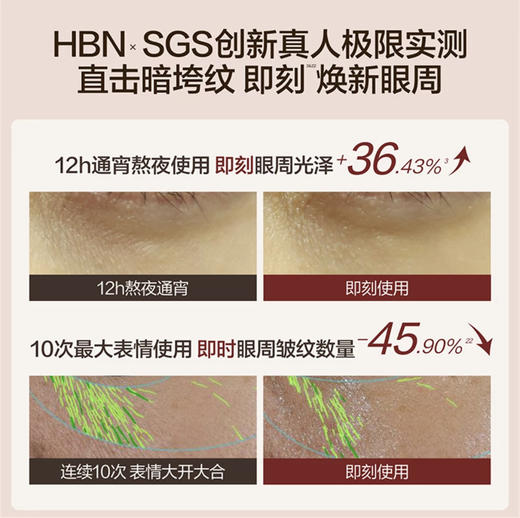 HBN·咖啡因眼霜3.0淡细纹提亮眼周 抗皱紧致保湿15g 商品图3