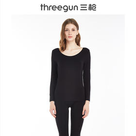 Threegun三枪 维耐寒薄加暖圆领女士打底衫-23086A921