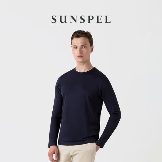 SUNSPEL男士经典款匹马棉圆领长袖T恤秋冬舒适透气 商品图1