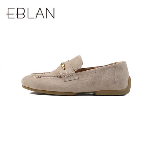 伊伴秋季细腻羊绒鞋面浓郁咖啡色复古感单鞋B25462821 商品图1