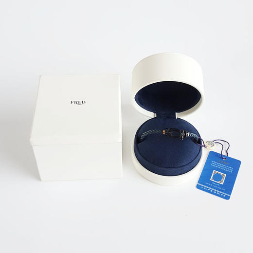 【95新】Fred斐登force 10系列大号全黑色钛金半钻force 10马蹄扣手链17号链绳中性款现售价：9500！050825TJ01 商品图1