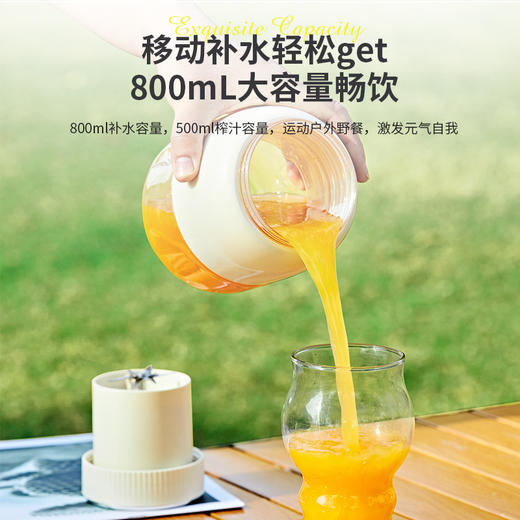 【800ml吨吨畅饮神器🚀】电动便携提手榨款汁机， 大容量果汁杯多功能榨汁器 ，鲜榨果汁+直饮水💦一机搞定！20叶精钢刀⚡18000转/min，随行补水元气满满🍹 商品图2