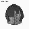 PINLI品立春季新款拼接刺绣长袖衬衫男肌理感休闲宽松衬衣潮B253113003 商品缩略图3