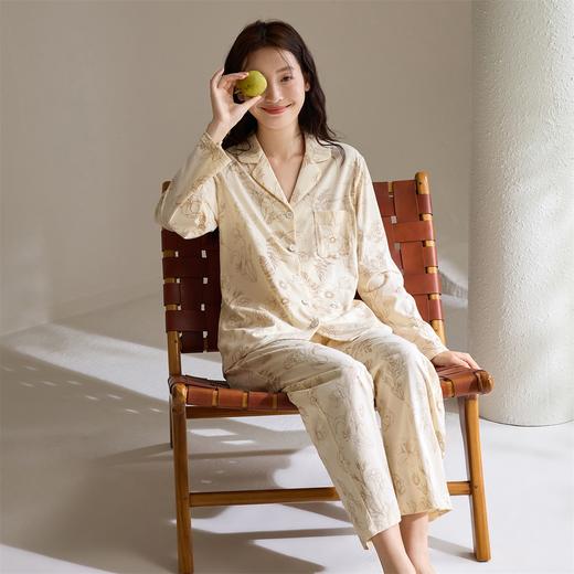 康妮雅女式长袖长裤开襟套装 商品图0