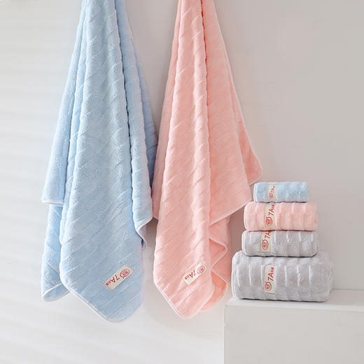 浪莎 加厚7A级抗菌浴巾三件套 浴巾+毛巾+小方巾 柔软舒适 强力吸水 商品图1