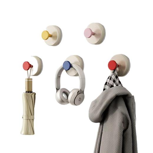 「多巴胺吸盘挂钩！高颜值」塑料免打孔浴室卫生间挂勾粘胶门后钥匙收纳整理置物架 商品图4