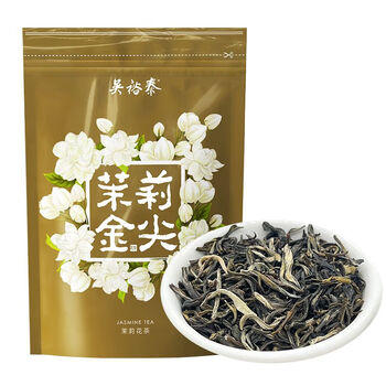 吴裕泰茉莉花茶 茉莉金尖 浓香型特种50g 七窨高芽回甘 袋装 /水饮冲调 /茗茶 /茉莉花茶 商品图1