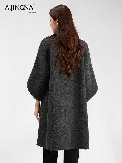 【商城同款】阿菁娜解构灯笼袖法式宫廷风元素羊驼毛大衣F30D211020 商品图2