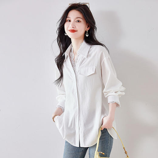 【预售3天】PY-2025新款轻奢法式小资翻领长袖衬衫女上衣HS&TG2076 商品图3