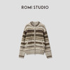 ROMI STUDIO“秋日氛围 ”羊毛混纺复古色纹宽松毛织外套RWCAS65338  商品缩略图0