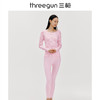 Threegun三枪 舒肤花版棉圆领长袖女士内衣套-23718D011 商品缩略图0