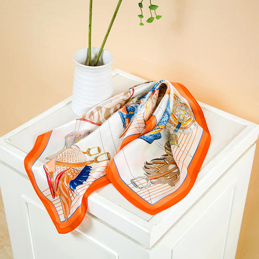 真丝素绉缎小方巾 HA4861 商品图10