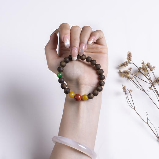 xy0521沉香+南红蜜蜡碧玉手串 商品图8