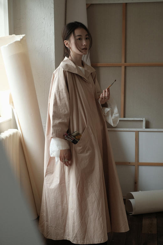亚麻棉 | 60’s廓形大摆风衣｜内衬超柔长绒棉 商品图2