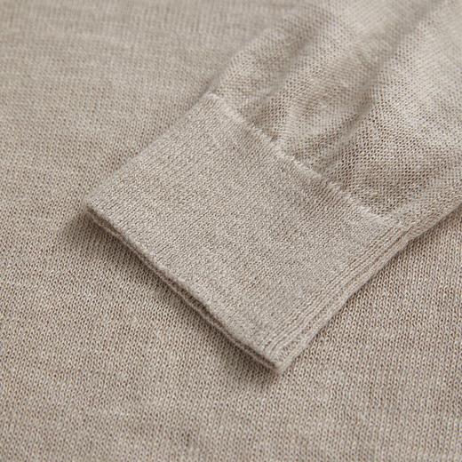 ROMI STUDIO 100%欧洲进口亚麻V领褶皱轻薄长袖针织衫 RWCRSZ3344 商品图3