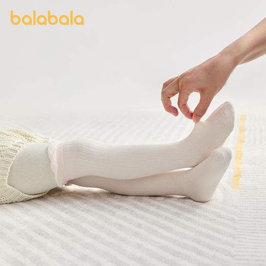 巴拉巴拉女童袜子秋新品儿童中筒袜无骨手工缝两双装 商品图2