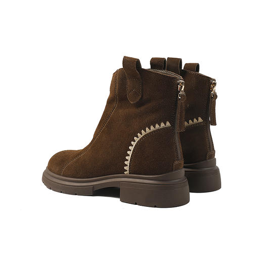 伊伴冬季不费力拉链穿脱复古感女鞋B25550113 商品图5