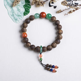 xy0526沉香+南红非洲翠手持手串