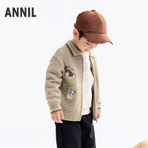 【实体店同款】男童翻领针织开衫秋季新款安奈儿童装XB534112 商品图1