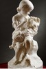 独角鹿西洋古董1860年代英国雕塑家Joseph Durham签名创作儿童主题卡拉拉大理石雕塑作品《安睡》 商品缩略图3