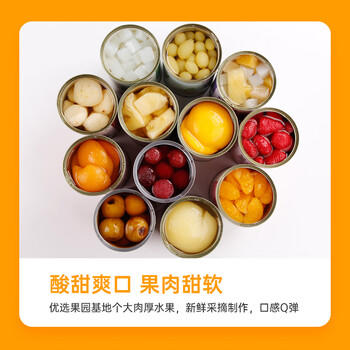 满意包糖水水果罐头12种口味组合装425克*12罐整箱礼盒送礼方便休闲零食 /休闲食品 /罐头食品 /水果罐头 商品图2