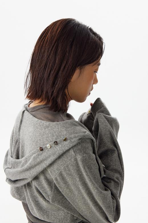 CryingCenter连帽纽扣短款长袖上衣休闲宽松开衫 哭喊中心 商品图4