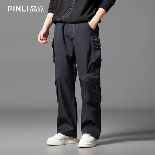 PINLI品立2025秋季新款潮牌户外工装裤男多口袋宽松直筒休闲长裤GD253117014 商品图2