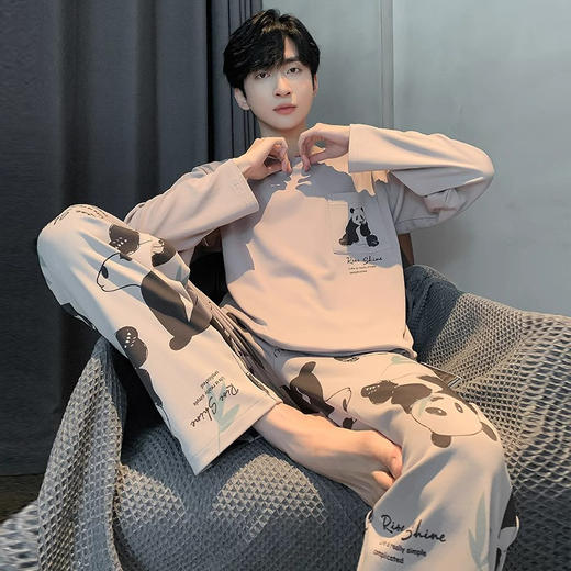 【69.9/2套】睡衣男女款春秋款2025新款长袖长裤秋冬男生卡通休闲舒适家居服套装聚 商品图4