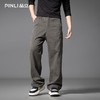 PINLI品立2025秋季新款宽松直筒休闲长裤男士纯色百搭潮流弯刀裤GD253117010 商品缩略图3