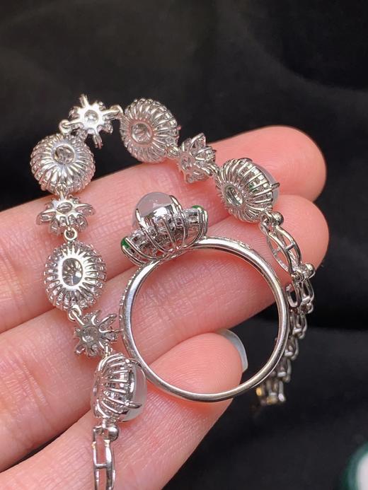 蛋面翡翠戒指手链套装 商品图5