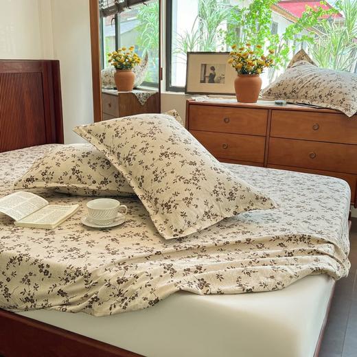 床笠三件套【觅瑾素雅文艺 A类亚麻混纺床笠】 商品图0
