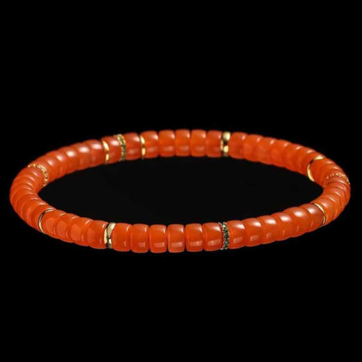 流岚 精工直切归圆南红玛瑙手串 商品图1