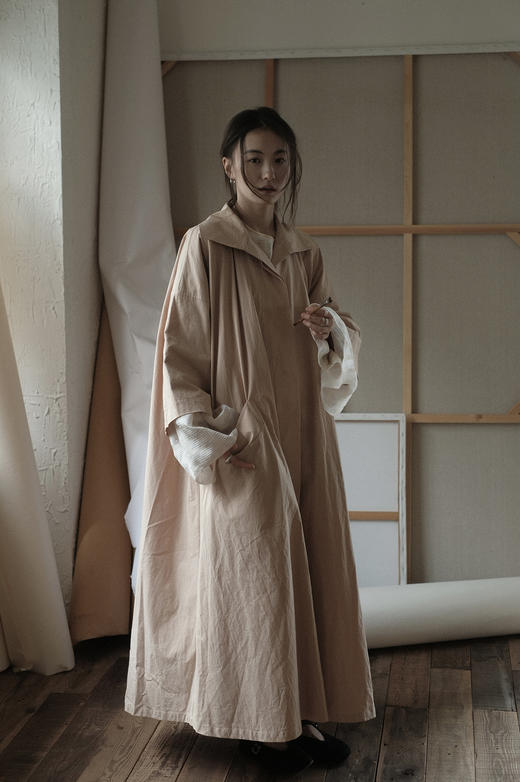 亚麻棉 | 60’s廓形大摆风衣｜内衬超柔长绒棉 商品图3