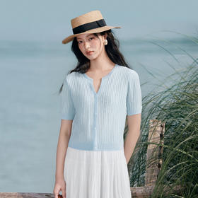 【商场同款】麦檬夏轻盈透气莱赛尔短袖针织衫5F4231422