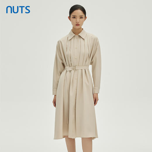 NUTS商场同款春秋设计感高级气质长款风衣外套连衣裙女333042217 商品图0