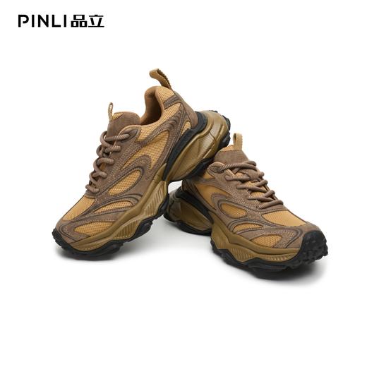 PINLI品立2025夏季新款男士低帮鞋反绒皮休闲运动厚底透气老爹鞋D252121034 商品图2