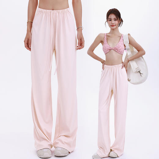 跃牌【禅语梵心】高腰提臀运动宽松直筒长裤女裸感跑步显瘦健身裤休闲瑜伽裤CK3346 商品图2