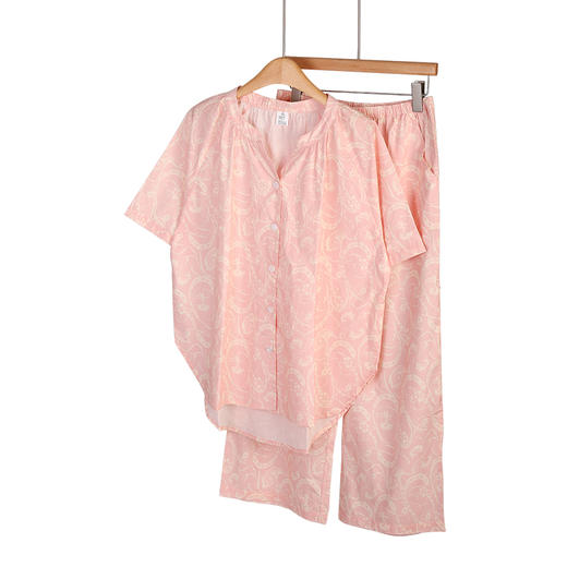 女士开衫短袖长裤套装 |棉梭织亲肤面料 吸湿透气 舒适柔软 宽松版型藏肉又百搭 商品图9