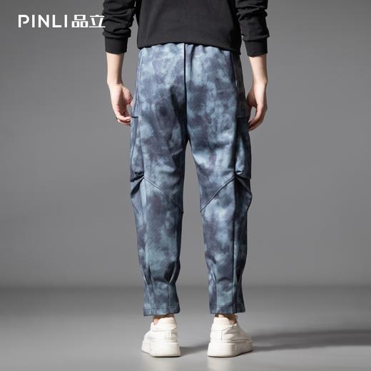 PINLI品立2025秋季新款潮牌扎染迷彩束脚工装裤男士宽松休闲长裤B253117033 商品图2