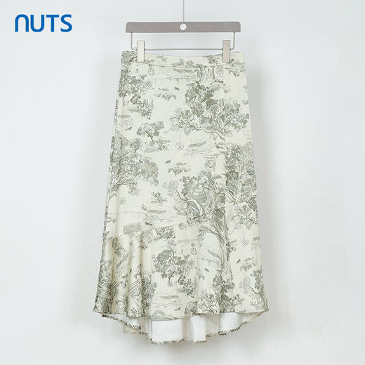 NUTS商场同款春秋季中国风水墨画高腰气质时尚半身长裙女333061207 商品图0