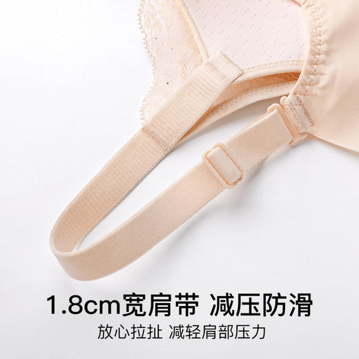 琉璃月影 文胸(VIP)【小胸聚拢 透气薄杯】性感蕾丝调整型收副乳薄款文胸 商品图6