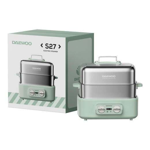 【能蒸能涮火锅 礼盒限定款】大宇全不锈钢电蒸锅S27 加厚奥氏体304不锈钢 O塑料O涂层 1500W聚能环30S上汽高温锁鲜 蒸包不湿皮12H预约18L大容量 商品图5