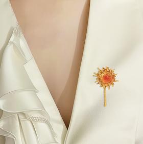 朱炳仁·铜 燃烧的向日葵胸针