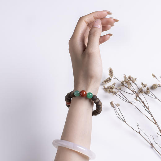 xy0526沉香+南红非洲翠手持手串 商品图9