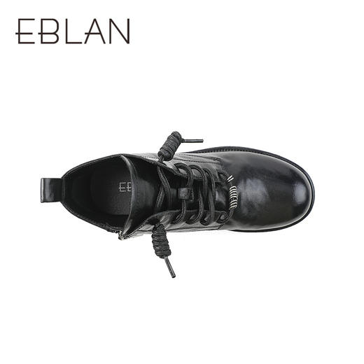 伊伴冬季牛皮马丁靴复古帅气感女鞋B25500601 商品图2