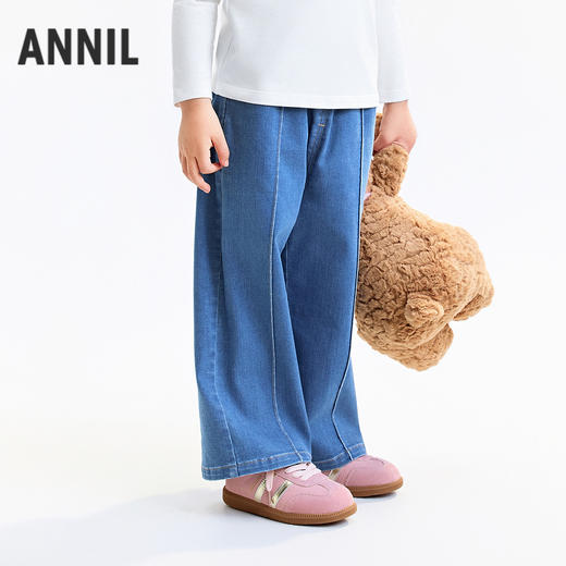【实体店同款】女童全腰牛仔长裤秋季新款安奈儿童装XG536144 商品图1