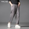 PINLI品立2025秋季新款复古渐变格子九分裤男潮牌百搭宽松休闲裤B253117030 商品缩略图0