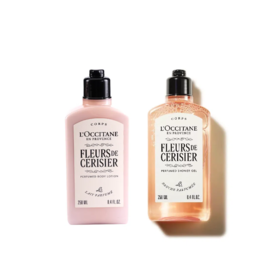 【香港仓】（礼袋组合）新版！欧舒丹樱花沐浴露250ml+身体乳250ml（有效期至：2028年8月））假一赔三