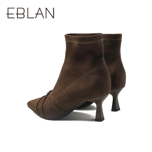 伊伴冬季百搭纯色弹力瘦瘦靴女鞋B25571106 商品图3